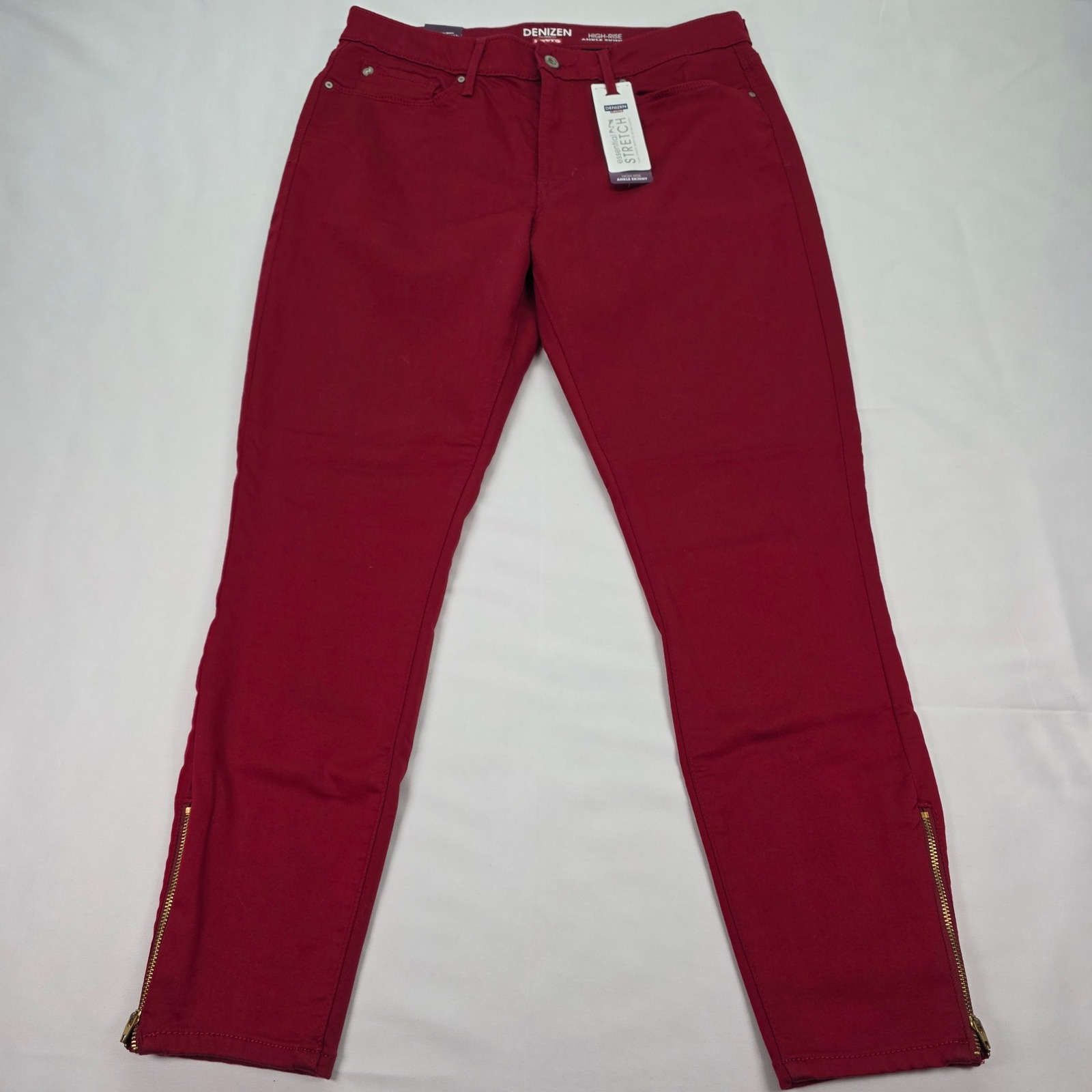 Denizen Levi's Womens Red High-Rise Ankle Skinny Essential Stretch Jeans 14 New